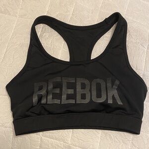 Reebok Black Racerback Logo Sports Bra